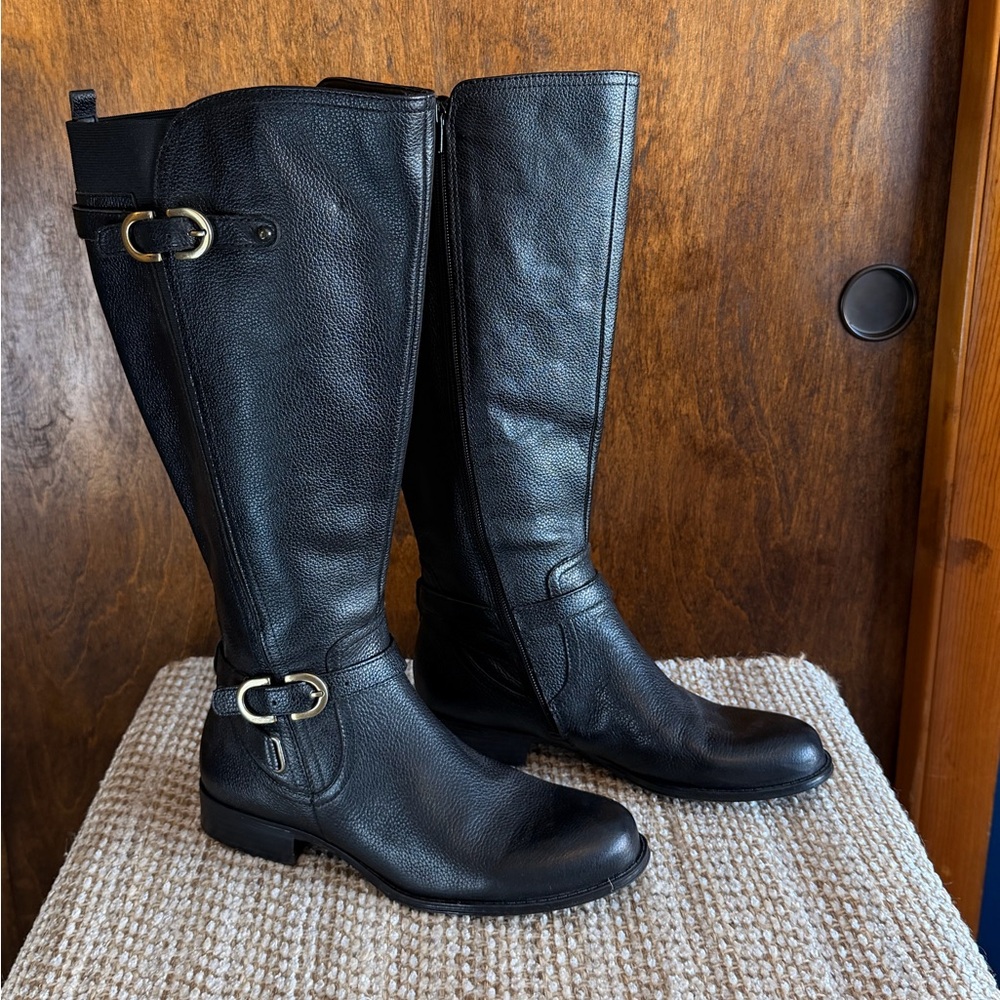 Naturalizer Black Over the Knee Boots 7.5 Wide Calf